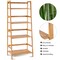 Costway Multifunctional 4 Shelf Bamboo Bookcase Ladder Plant Flower Stand Rack Storage
